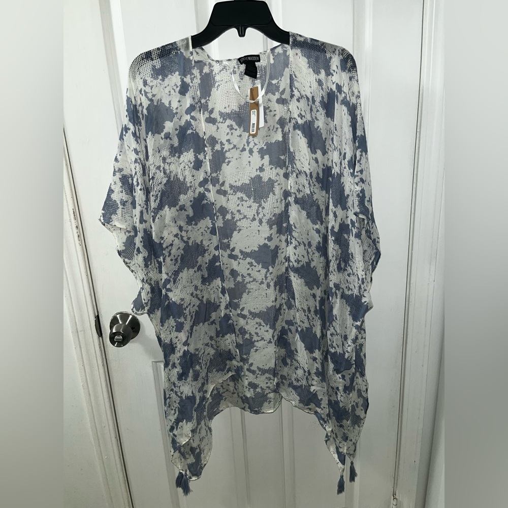 Steve Madden Blue and White Swim Coverup